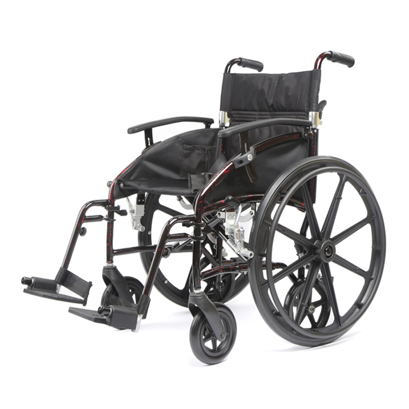 รถเข็นคนพิการน้ำหนักเบารถเข็นคนพิการอลูมิเนียมขนย้ายเก้าอี้ขนส่ง 2 in 1